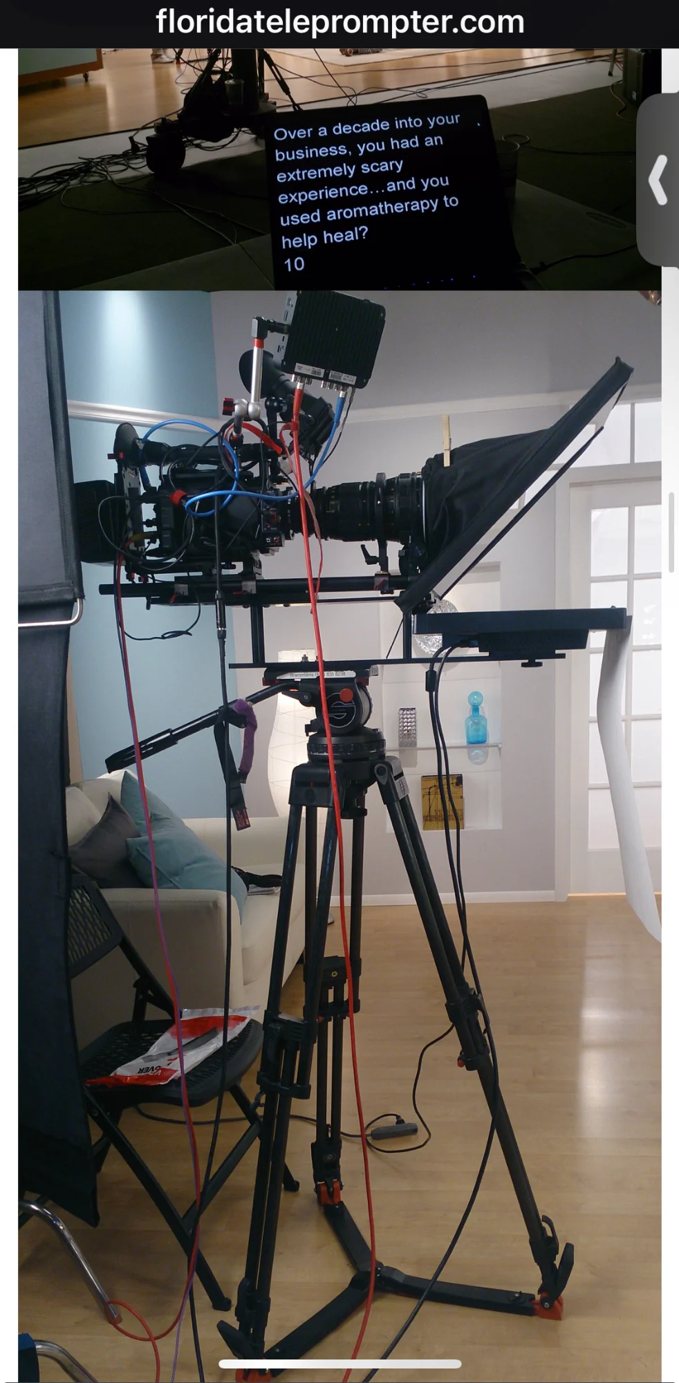 Camera rig with mounted teleprompter
